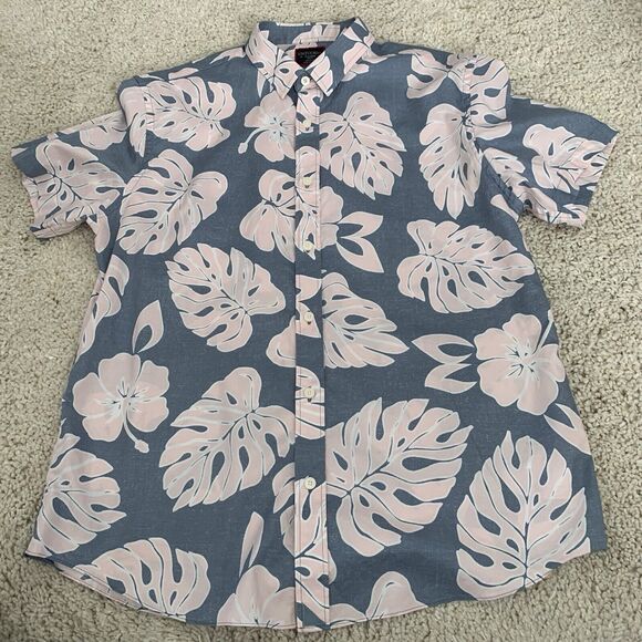 UNTUCKit Other - UNTUCKit Shirt Mens XL Floral Gray Pink Hawaiian Slim Fit Cotton Button Up